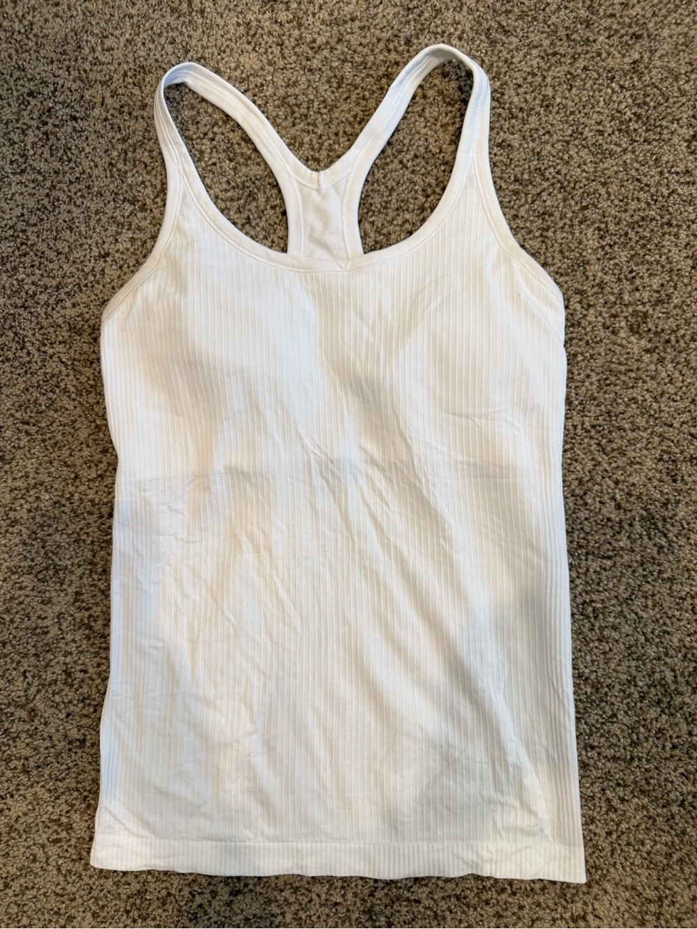 lululemon athletica White Ribbed Racerback Tank